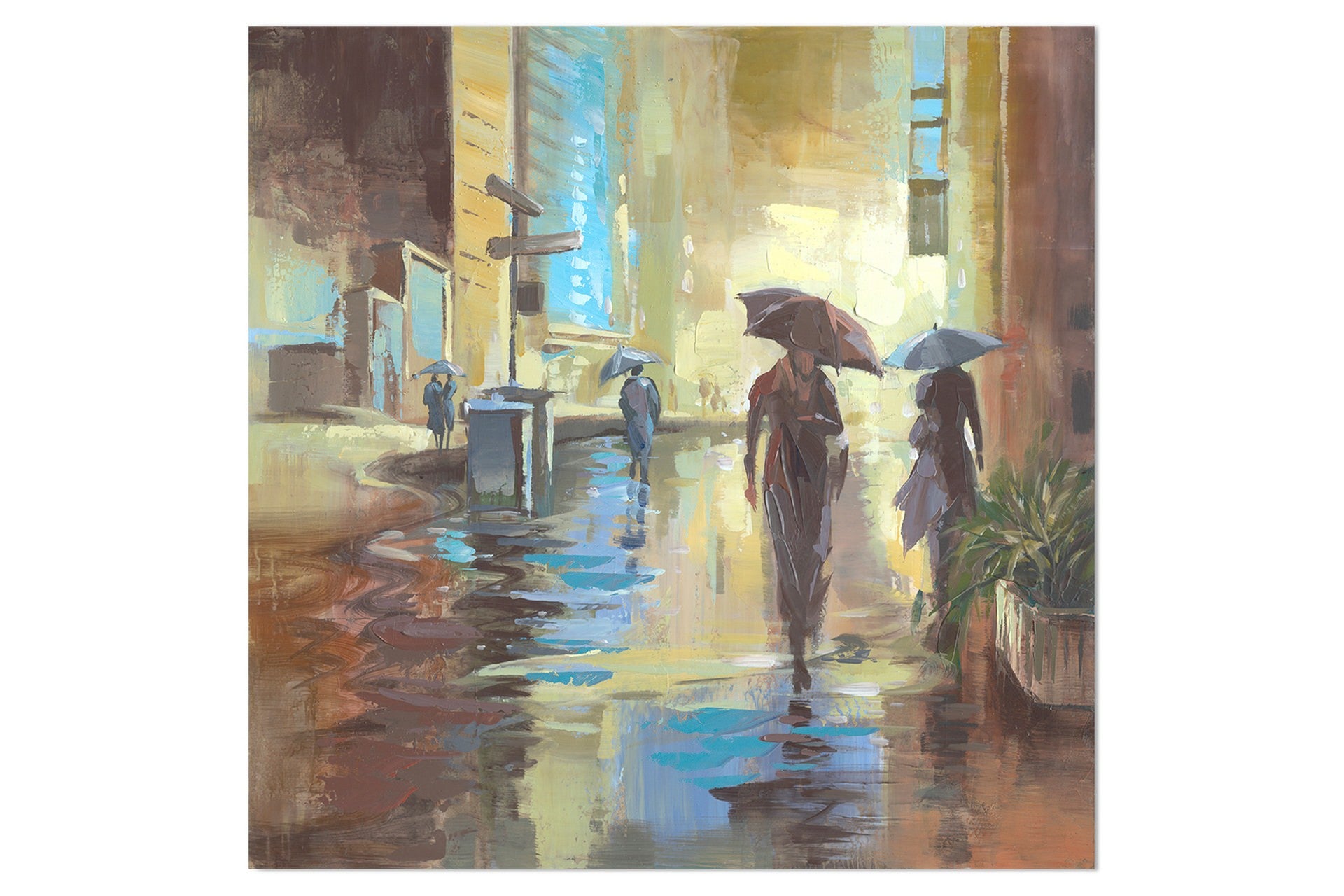 SET OF 2 BOULEVARD CANVASES 40% HAND PAINTED 60x3x60CM