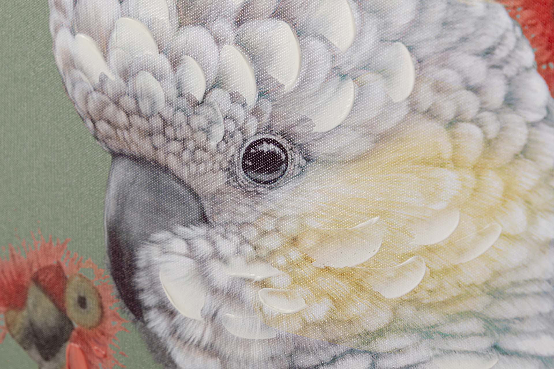 SET 2 LIENZOS CACATUA 40% PINTADO MANO 50x3x70 CM