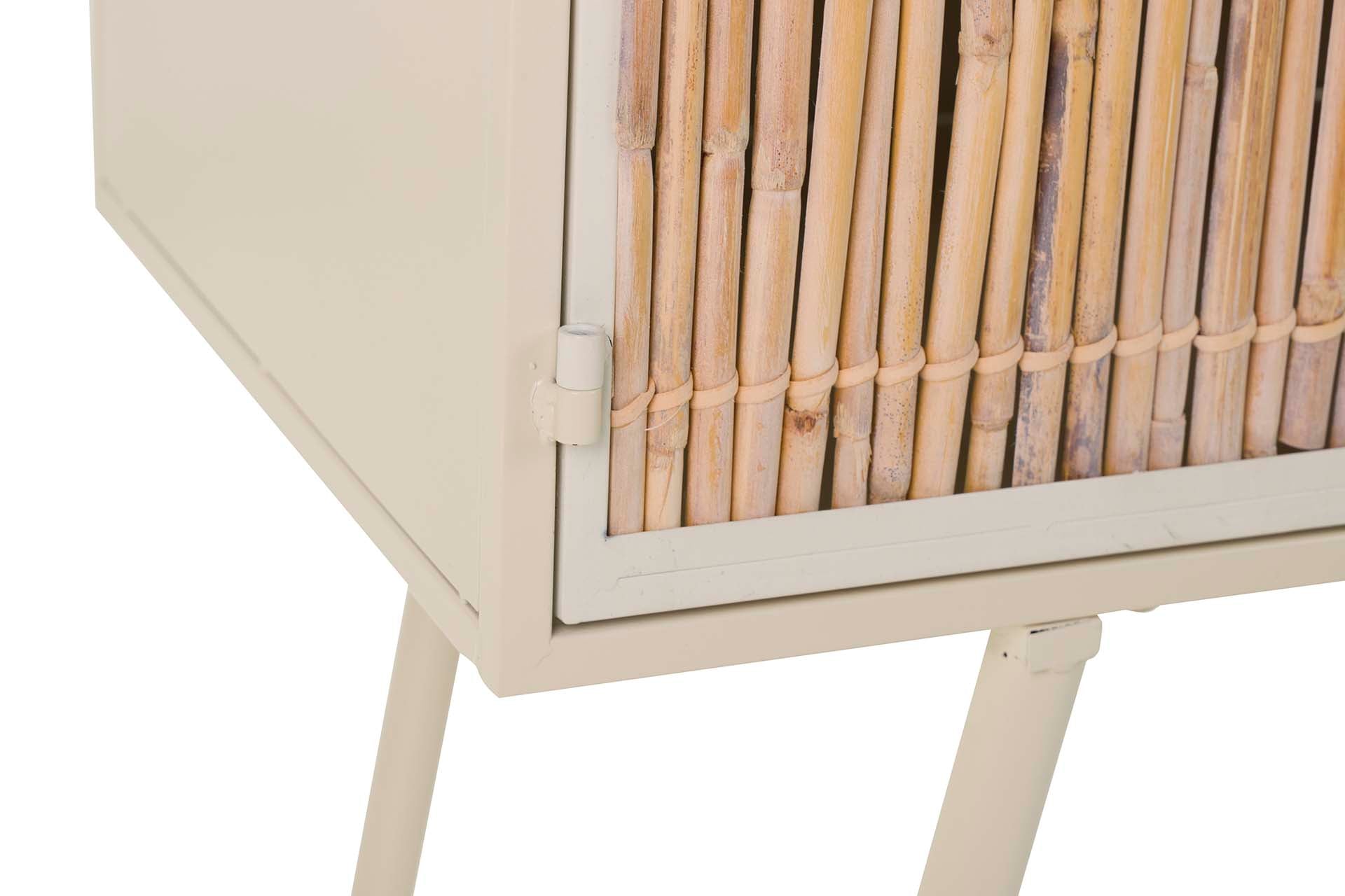 CONSOLA DE METAL DE BAMBU BEGE MARROM 135x41x80 CM
