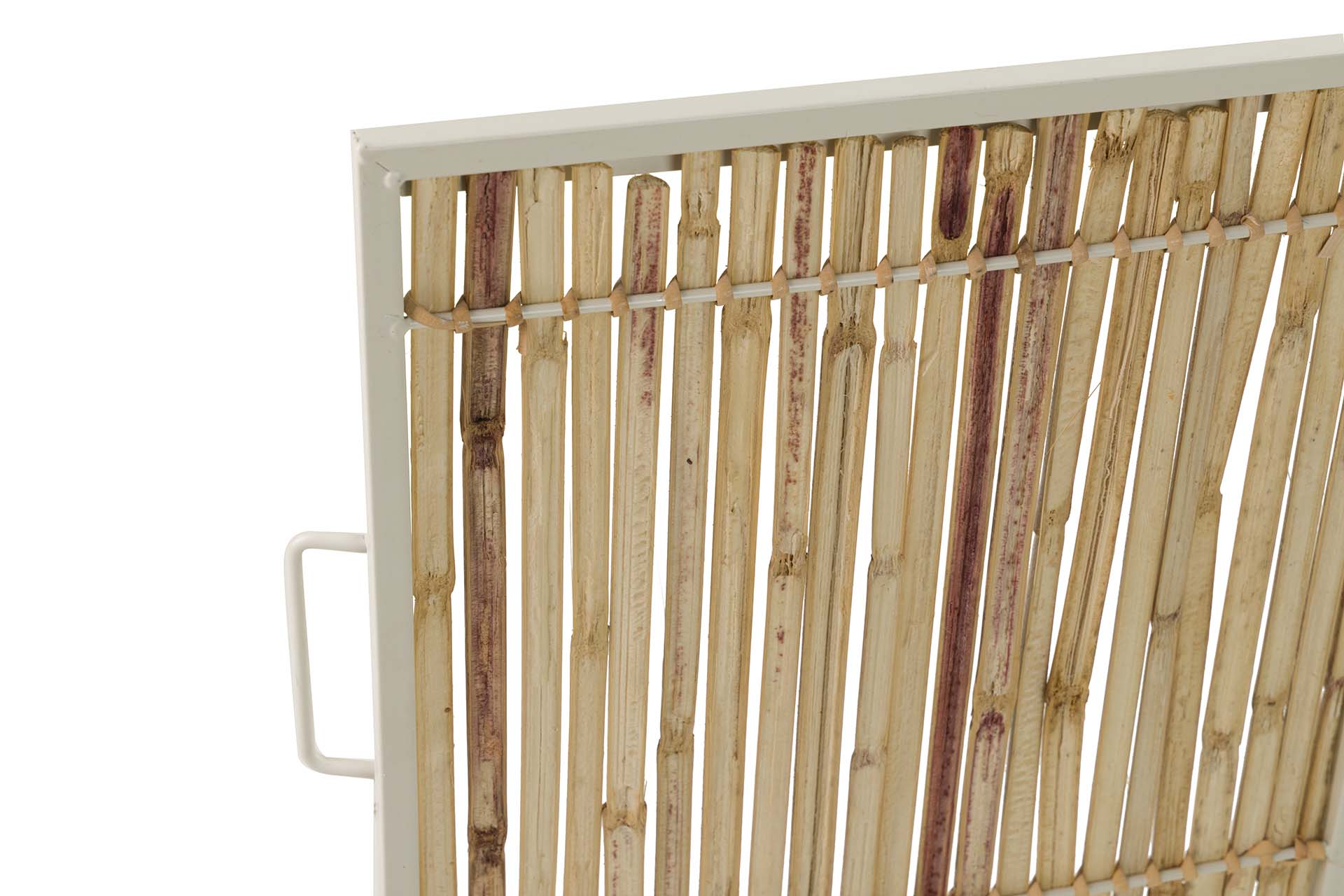 CONSOLA DE METAL DE BAMBU BEGE MARROM 135x41x80 CM