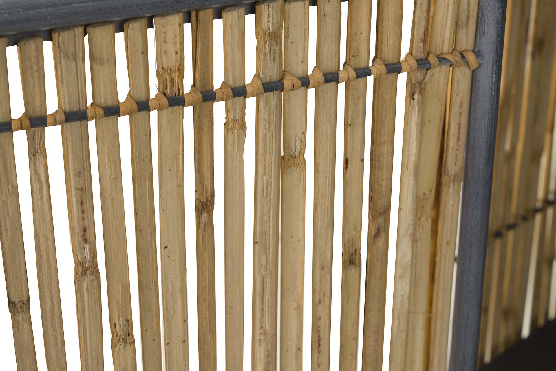 LIBRERO METAL BAMBU AZUL MARRON 65x31x186 CM