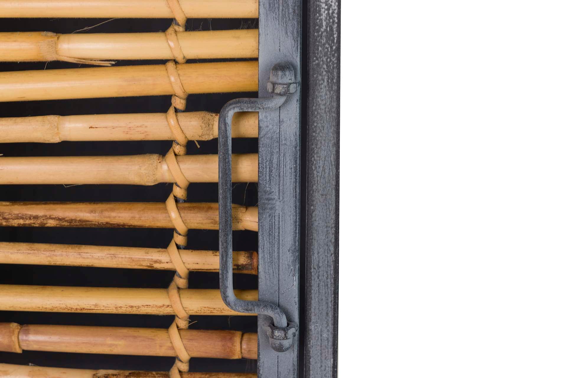 LIBRERO METAL BAMBU AZUL MARRON 65x31x186 CM