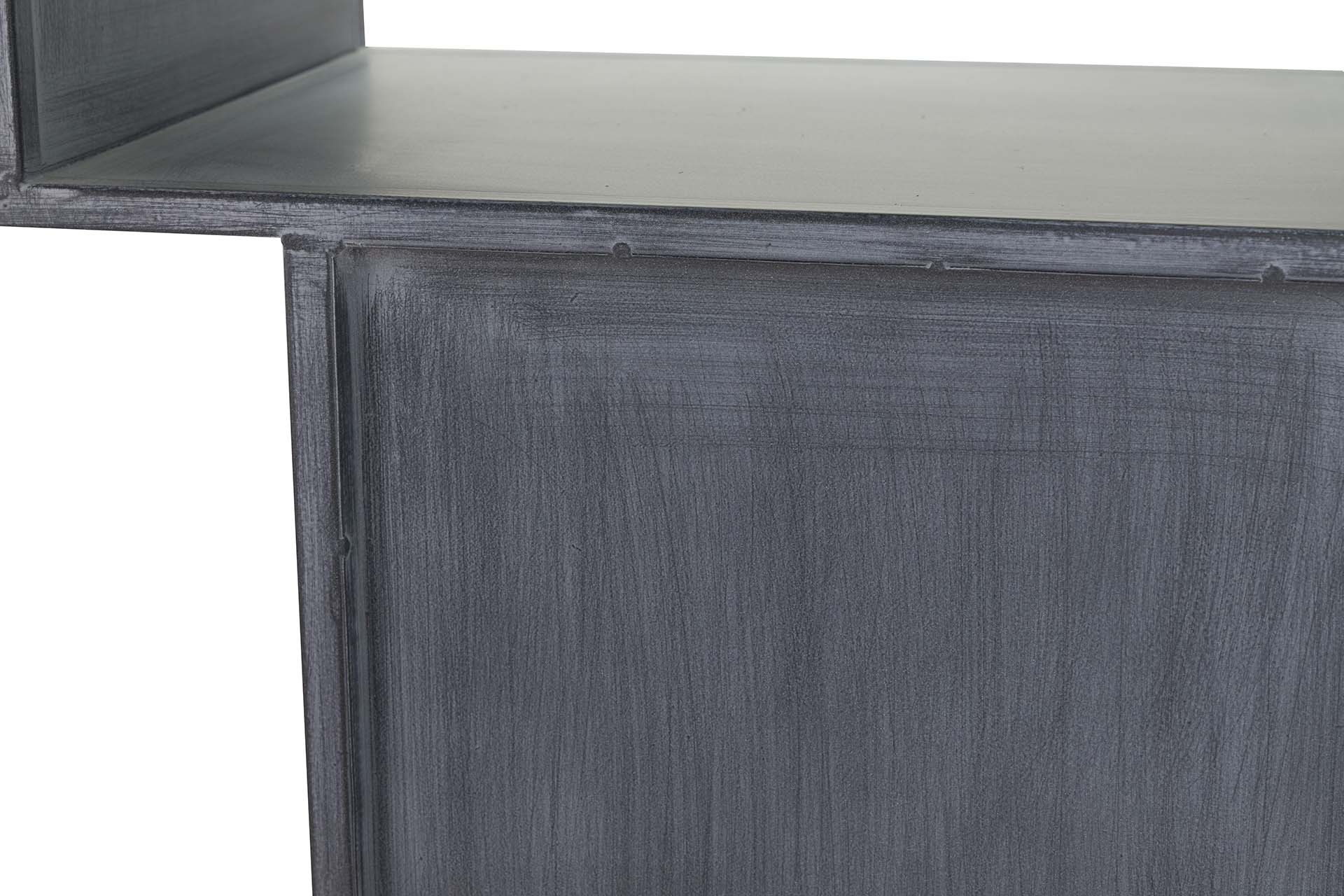 LIBRERO METAL BAMBU AZUL MARRON 65x31x186 CM
