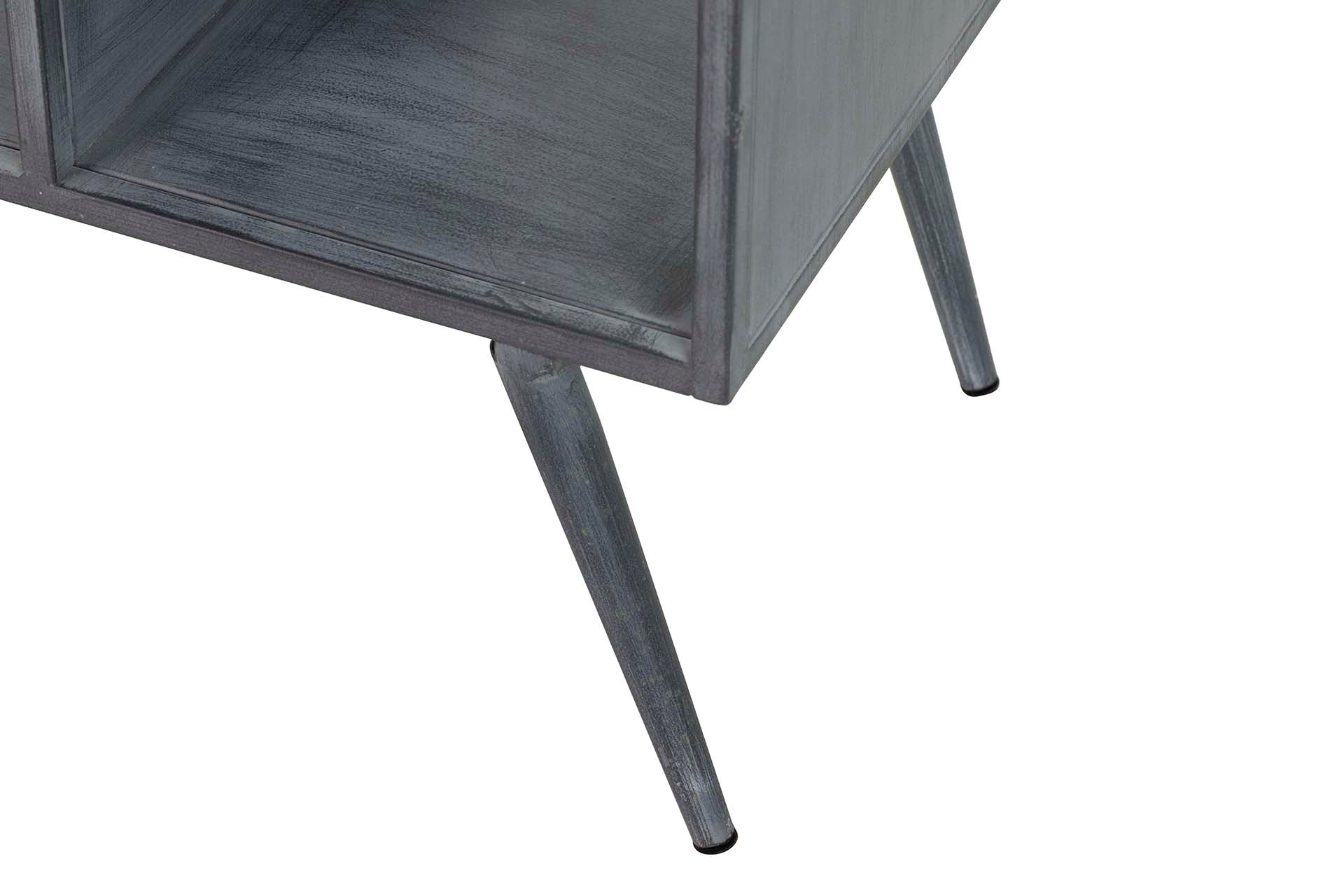 LIBRERO METAL BAMBU AZUL MARRON 65x31x186 CM