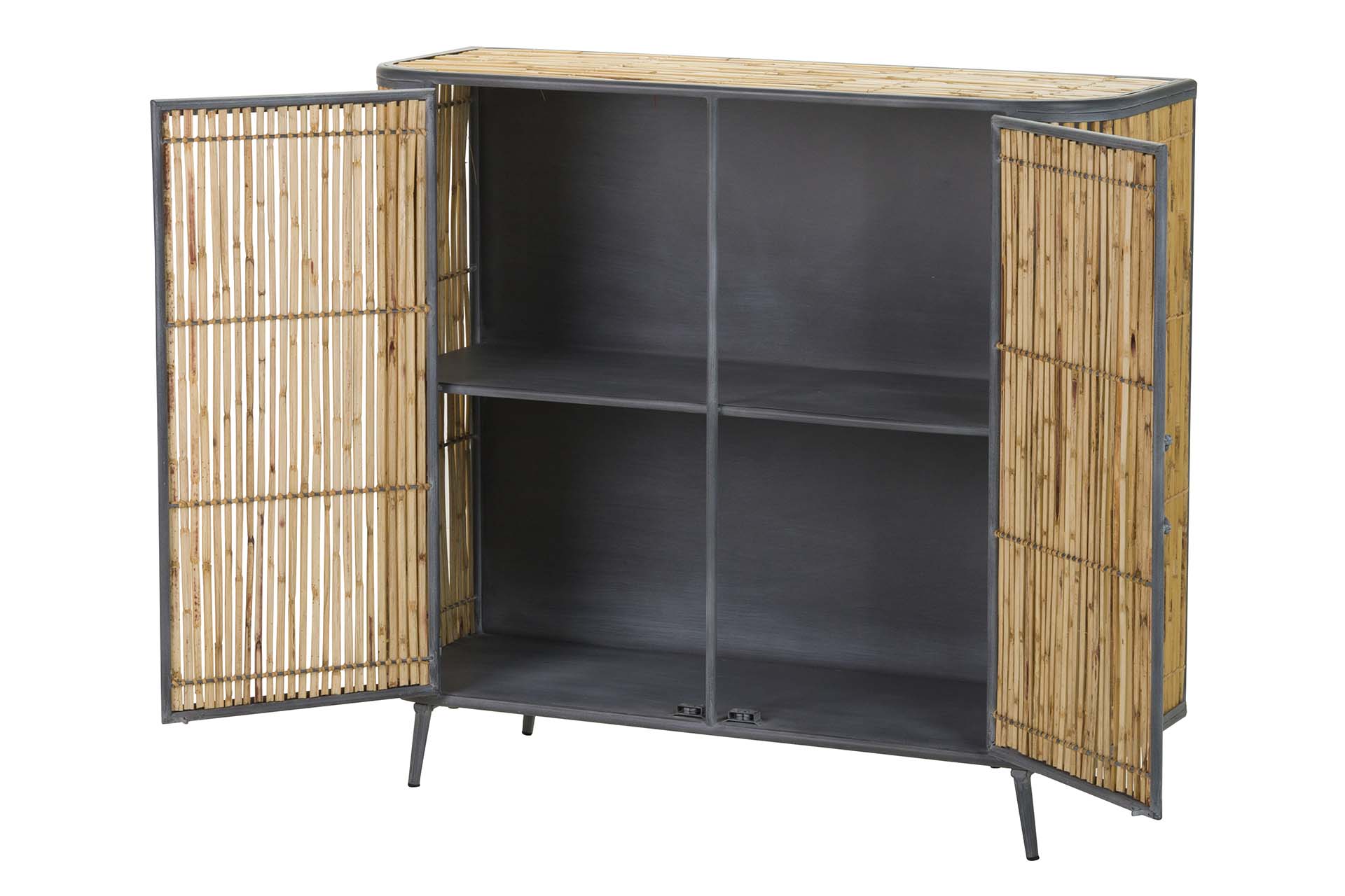 APARADOR METAL BAMBU AZUL MARRON 100x34x91 CM