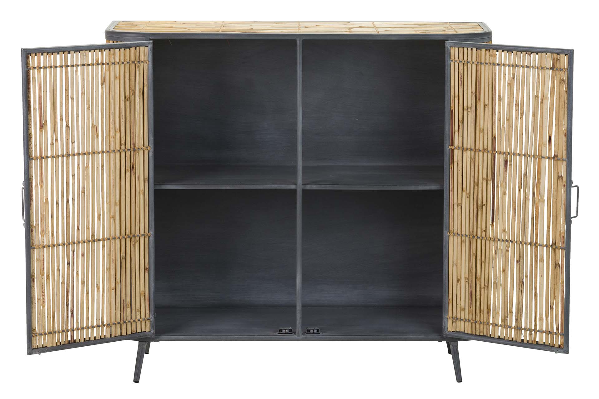 APARADOR METAL BAMBU AZUL MARRON 100x34x91 CM