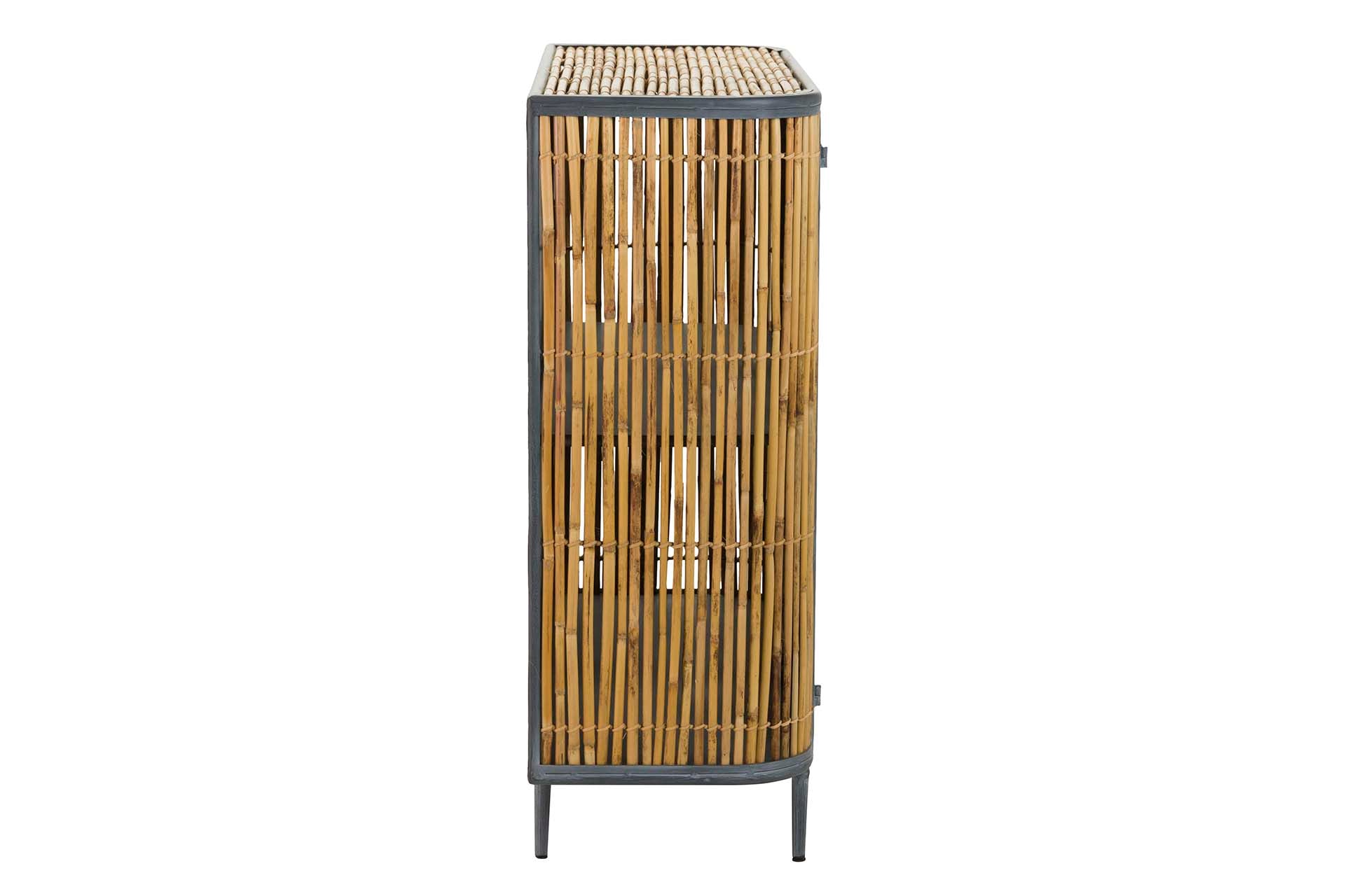 APARADOR METAL BAMBU AZUL MARRON 100x34x91 CM