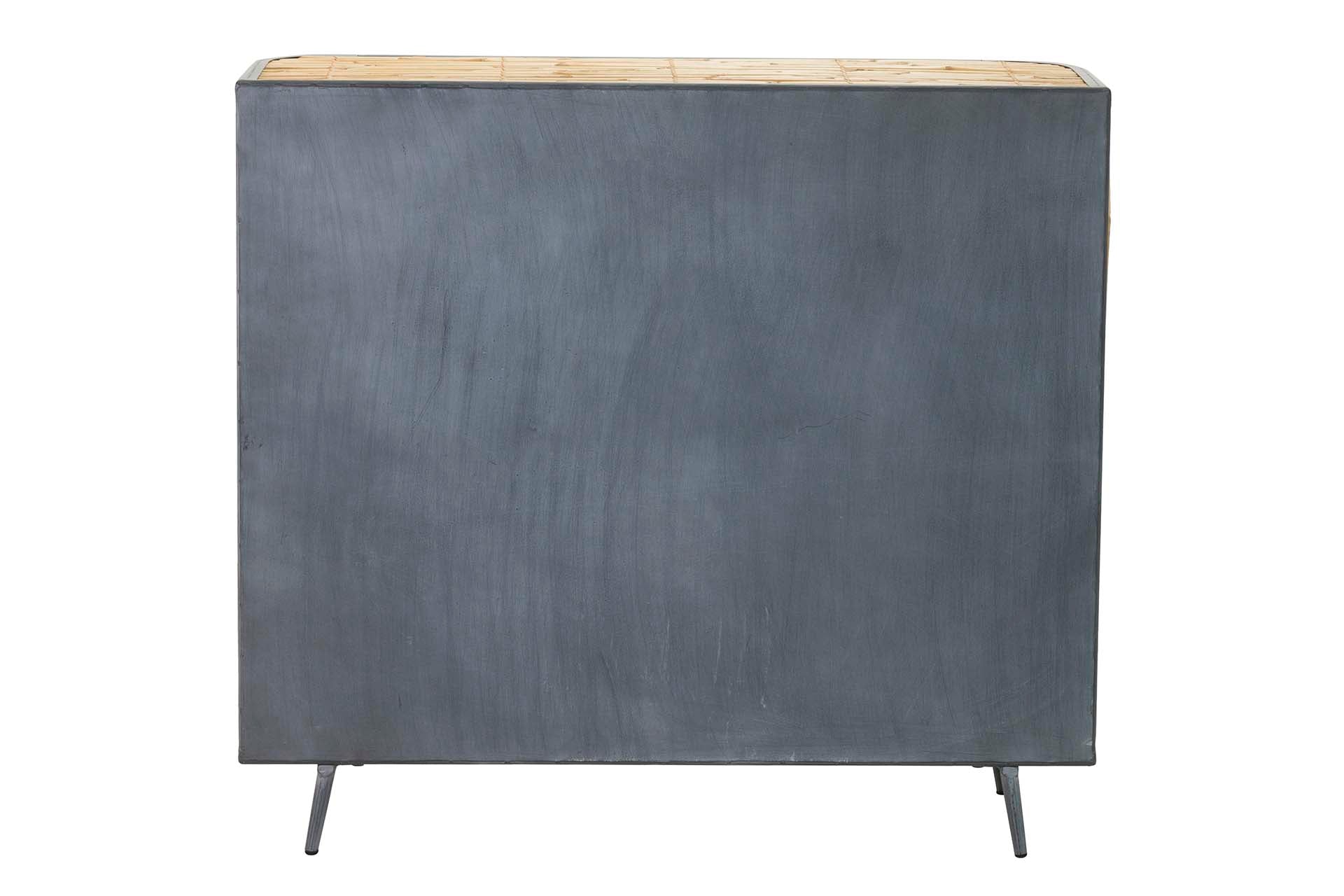 APARADOR METAL BAMBU AZUL MARRON 100x34x91 CM