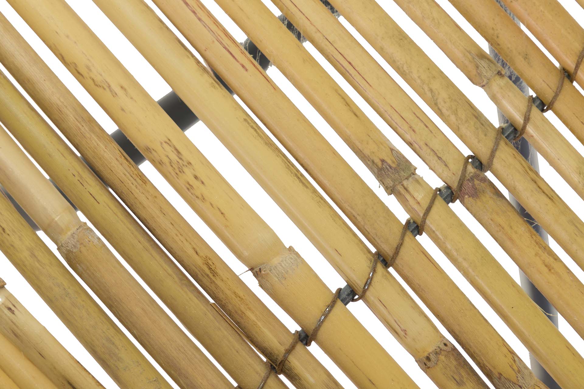 MESA LATERAL METAL BAMBU AZUL MARROM 61x61x60 CM