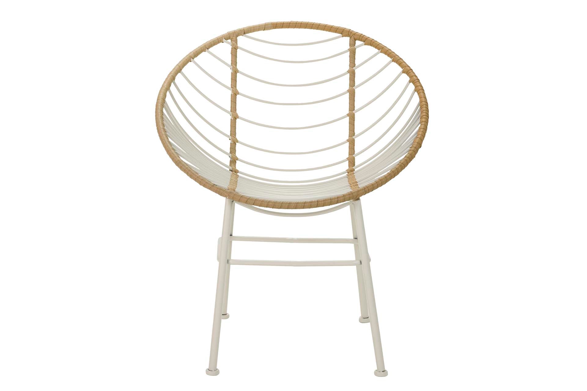 SILLA METAL FIBRA SINTETICA BEIGE 56x66x78CM