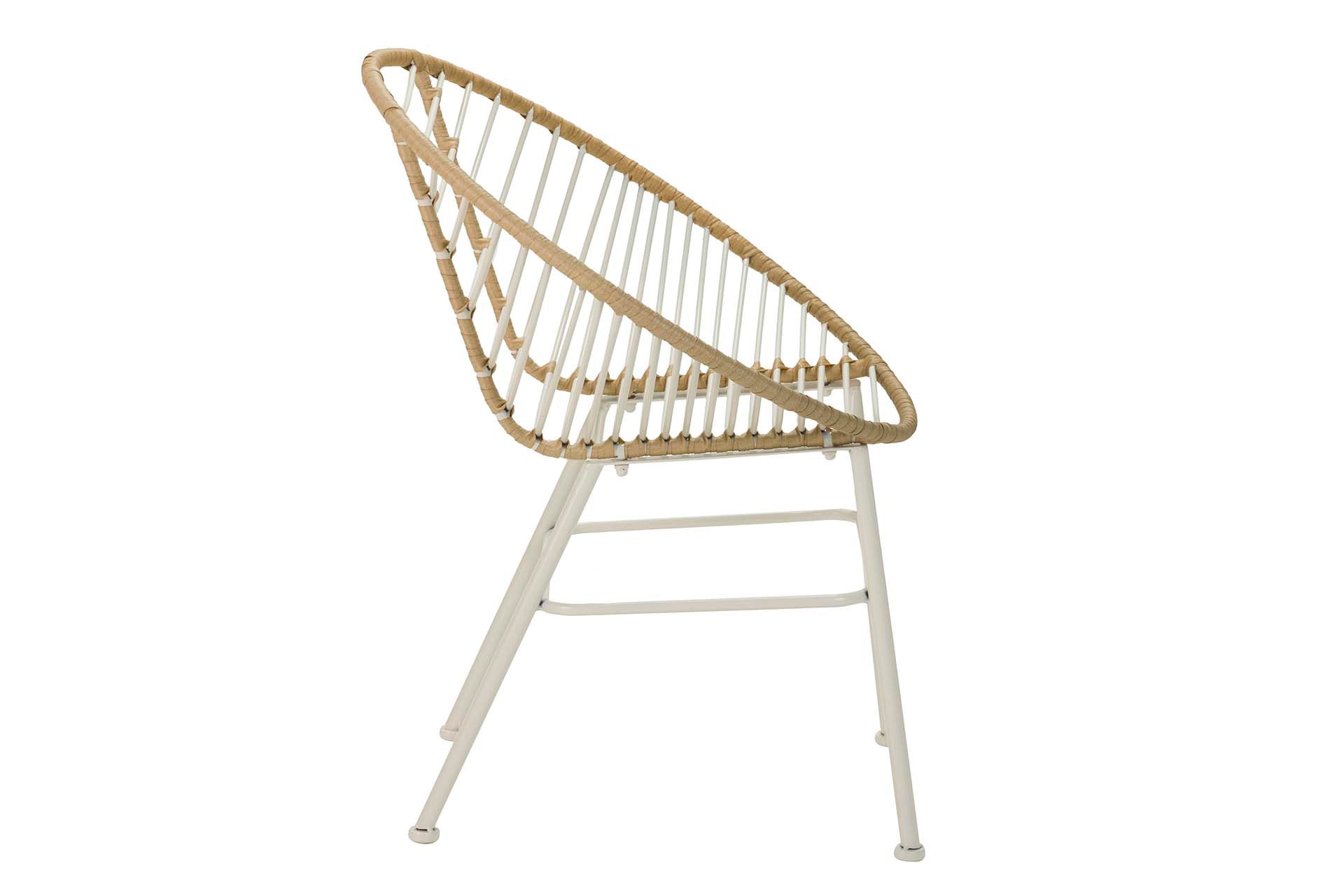 SILLA METAL FIBRA SINTETICA BEIGE 56x66x78CM