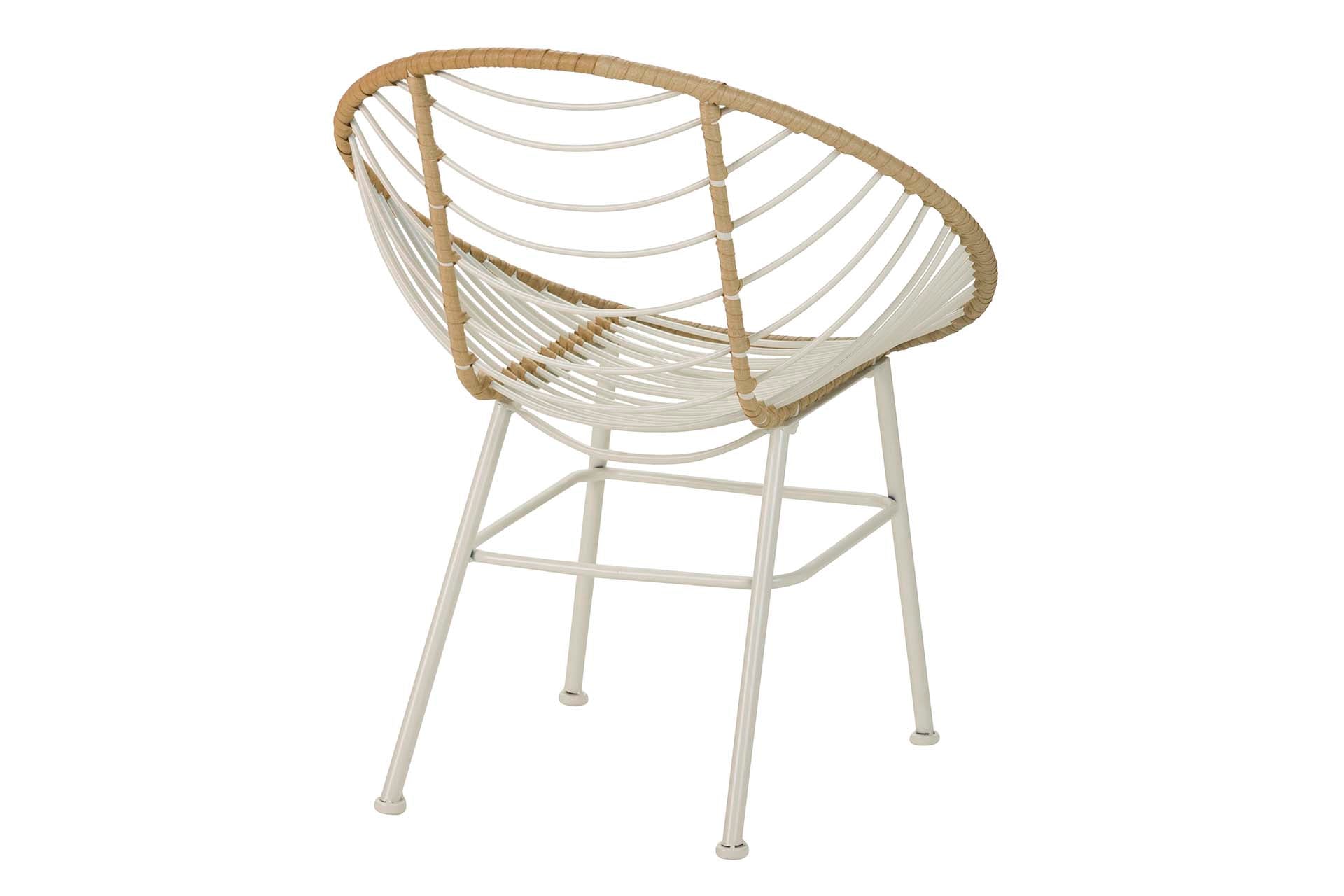 SILLA METAL FIBRA SINTETICA BEIGE 56x66x78CM