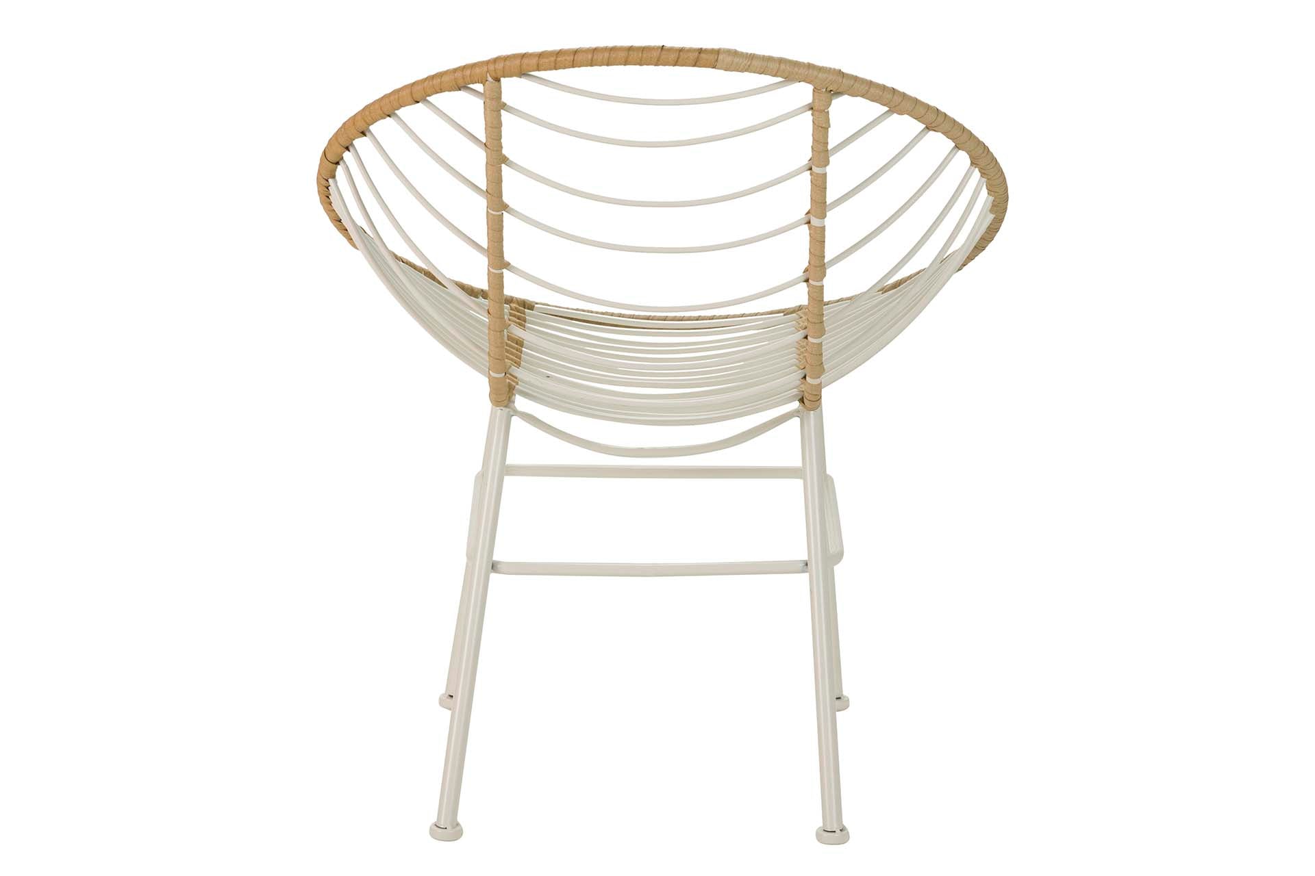 SILLA METAL FIBRA SINTETICA BEIGE 56x66x78CM