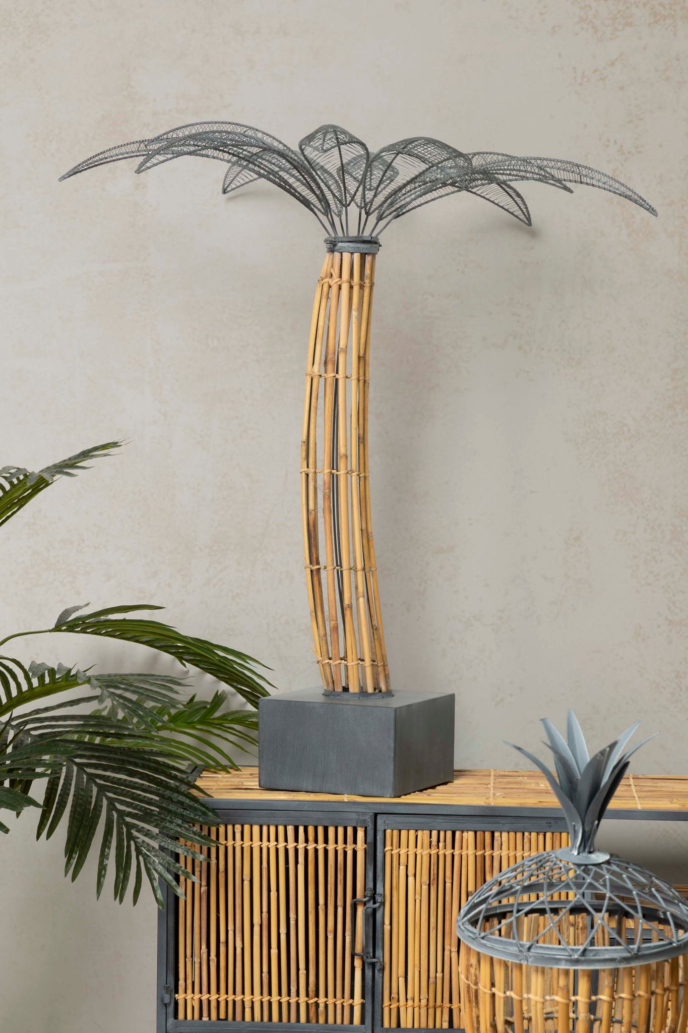 FIGURA PALMERA METAL FIBRA SINTETICA 89x84x98 CM