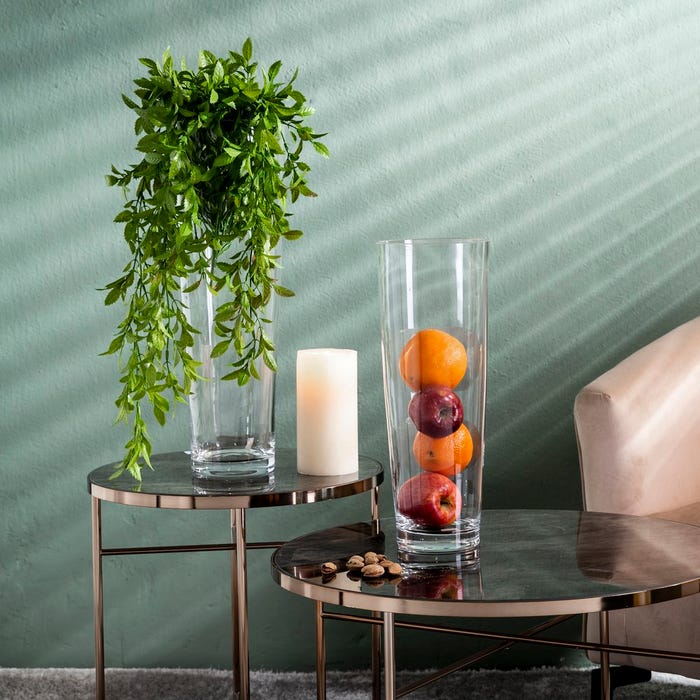 Jarrón Cónico Transparente Cristal 17 X 17 X 50 Cm