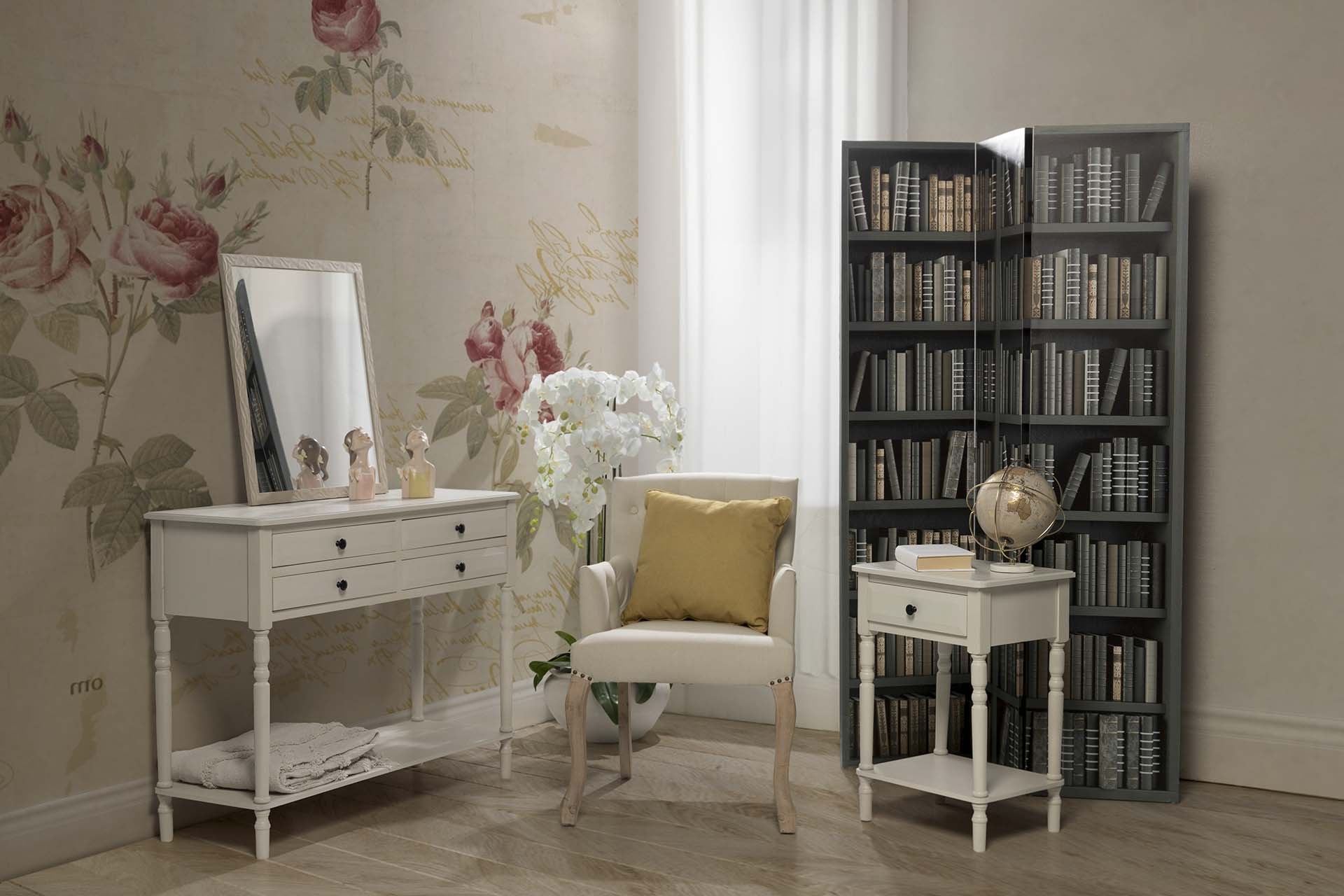 BIOMBO LIENZO BIBLIOTECA 120x3x180 CM