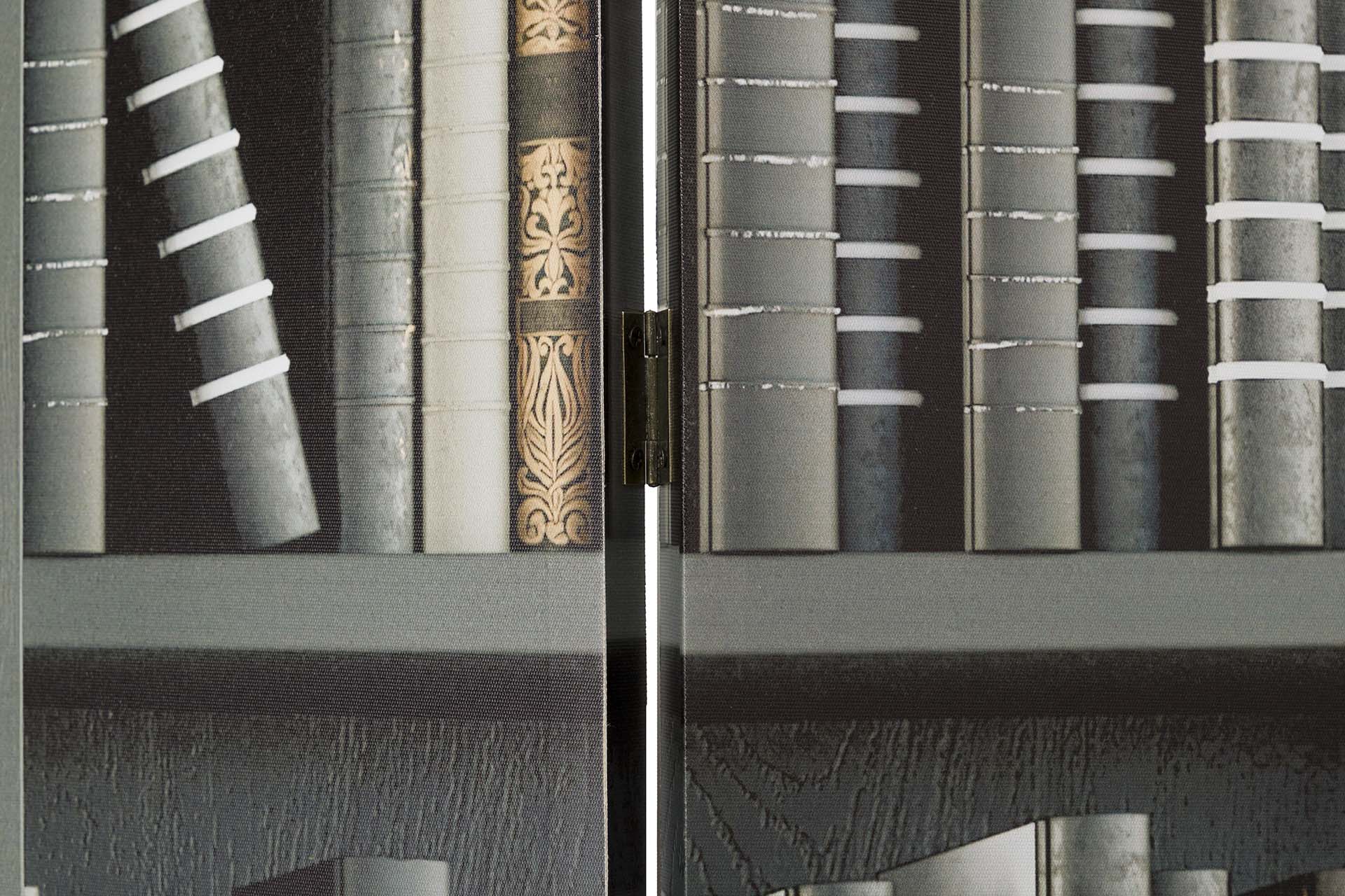 BIOMBO LIENZO BIBLIOTECA 120x3x180 CM