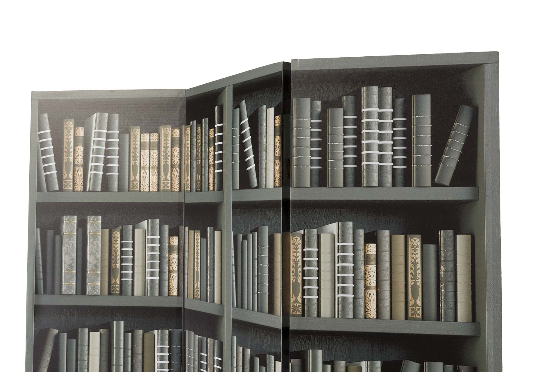 BIOMBO LIENZO BIBLIOTECA 120x3x180 CM