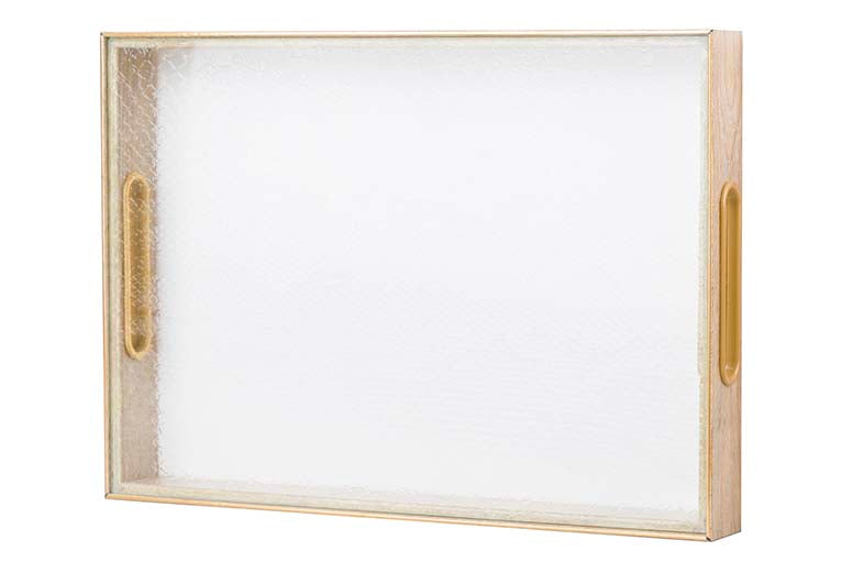SET 2 BANDEJAS CRISTAL PU 40x30x5 35x25x5 CM