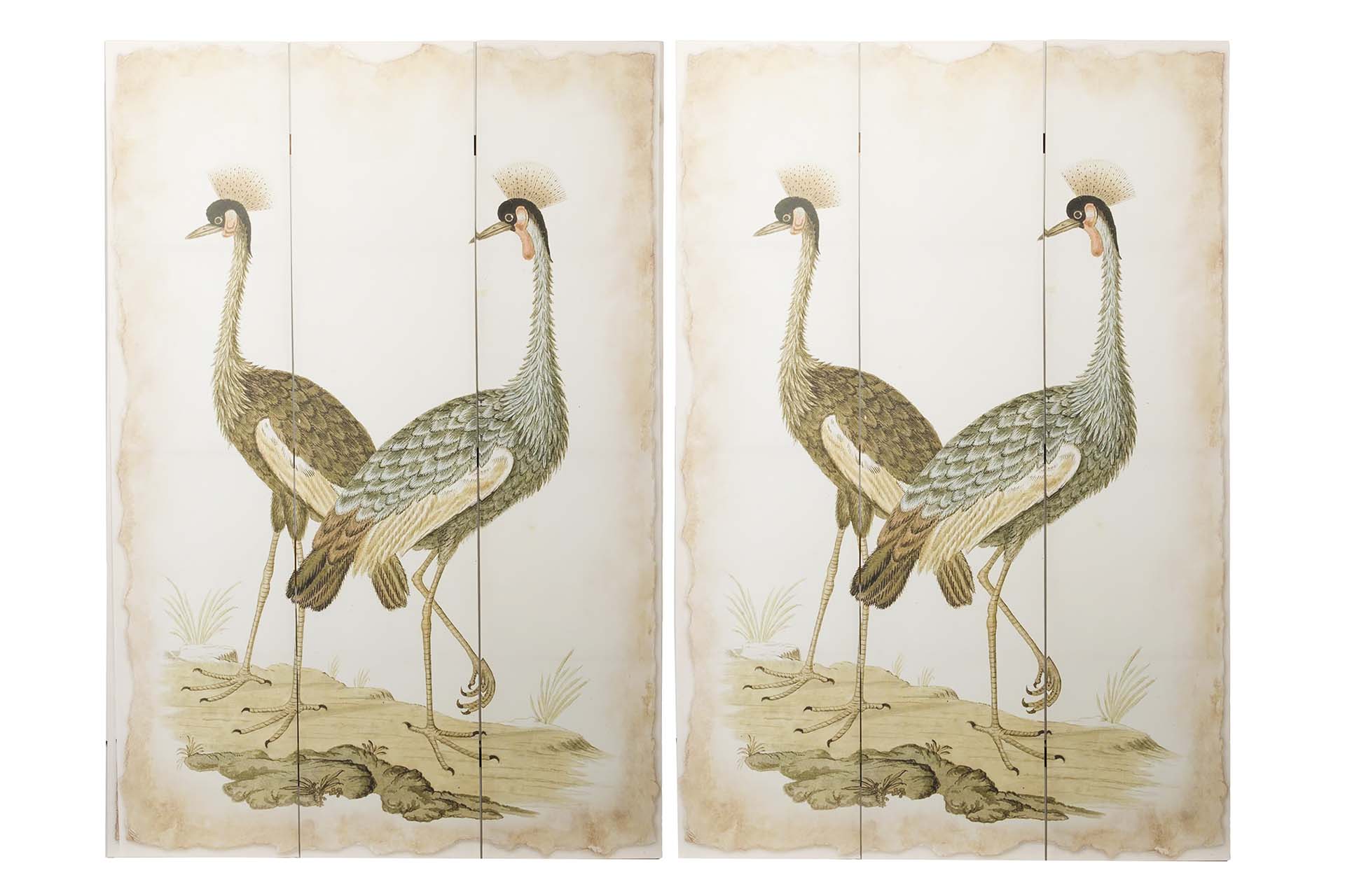 BIOMBO LIENZO GARZAS 120x3x180 CM