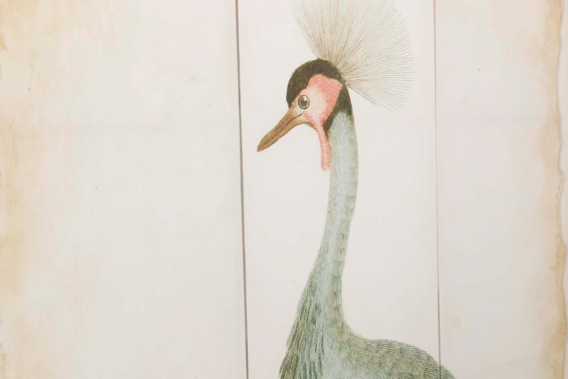 BIOMBO LIENZO GARZAS 120x3x180 CM