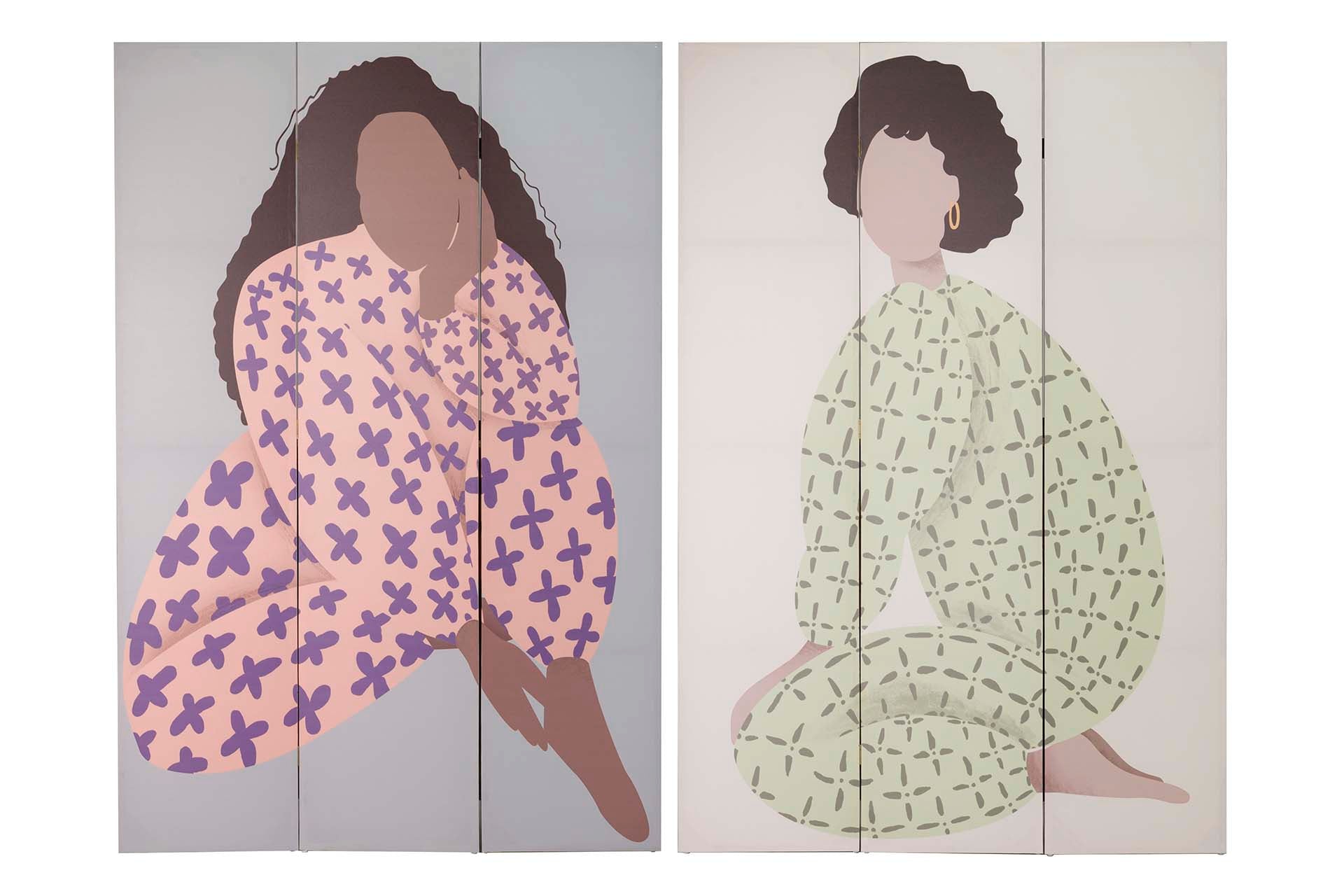 BIOMBO LIENZO MUJER 120x3x180 CM