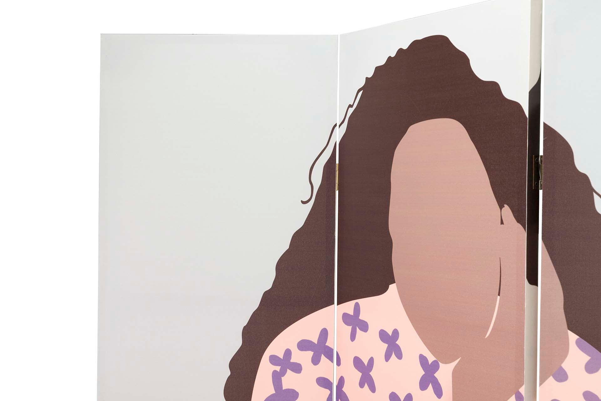 BIOMBO LIENZO MUJER 120x3x180 CM
