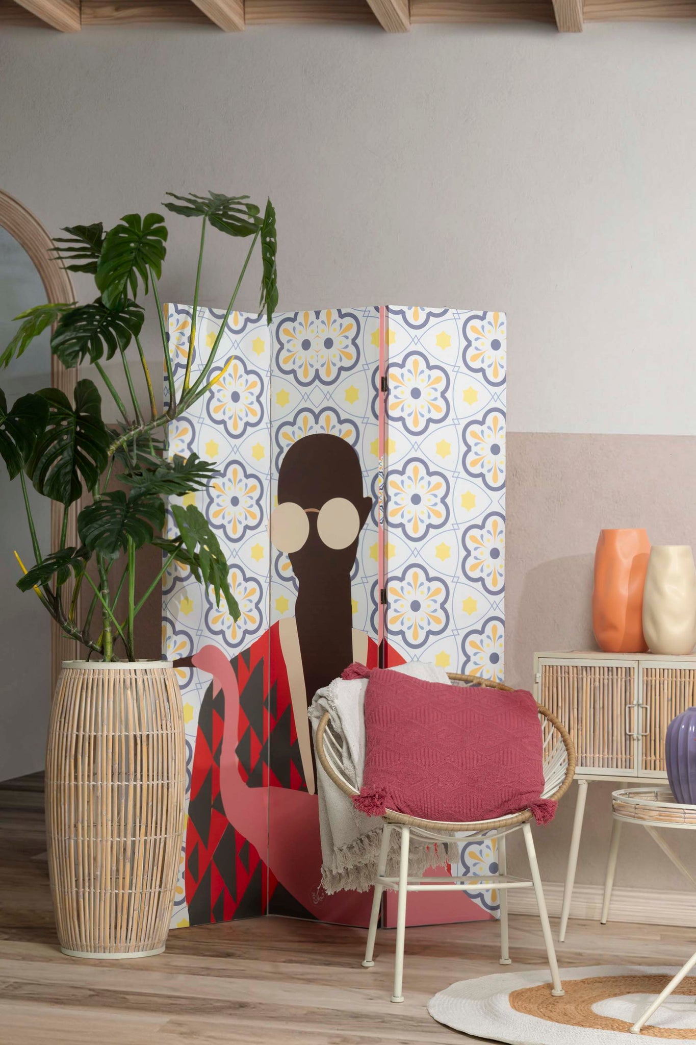 BIOMBO LIENZO MUJER 120x3x180 CM