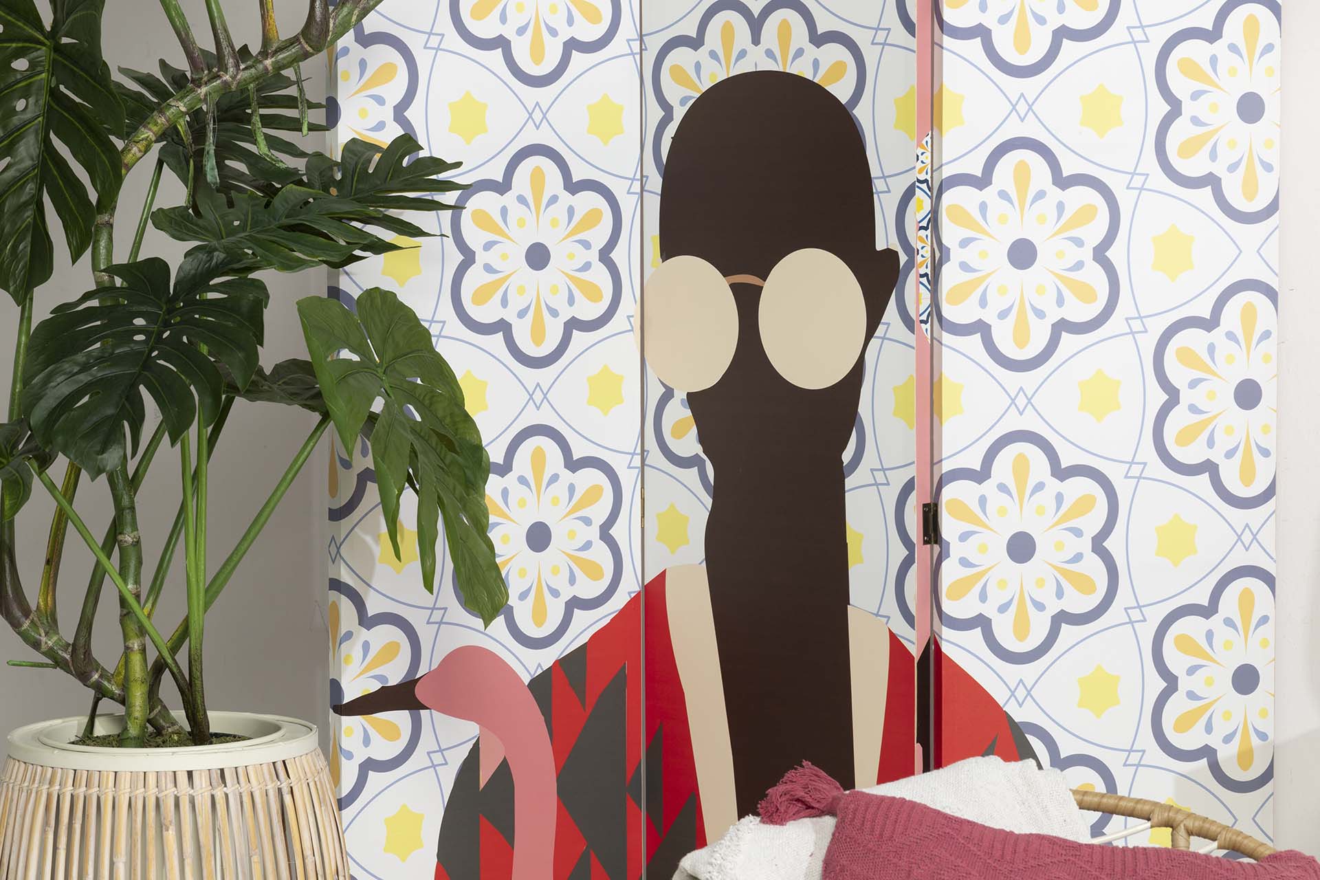 BIOMBO LIENZO MUJER 120x3x180 CM