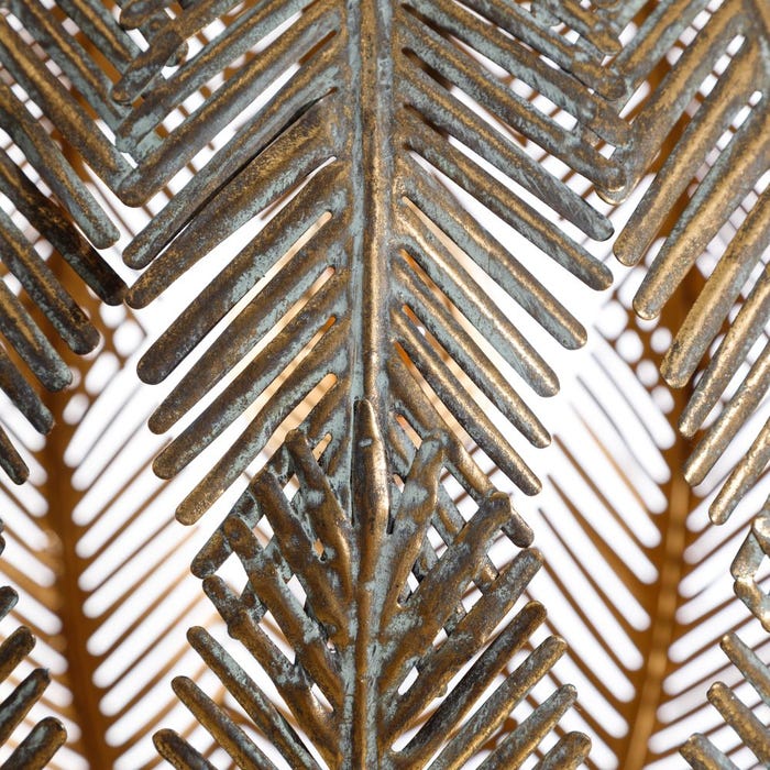 Lámpara Techo Hojas Oro Viejo Metal 45 X 45 X 70 Cm