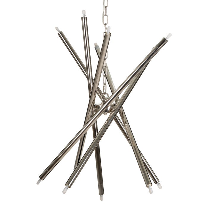 Lámpara Techo Plata Metal-Cristal 82 X 82 X 34,30 Cm
