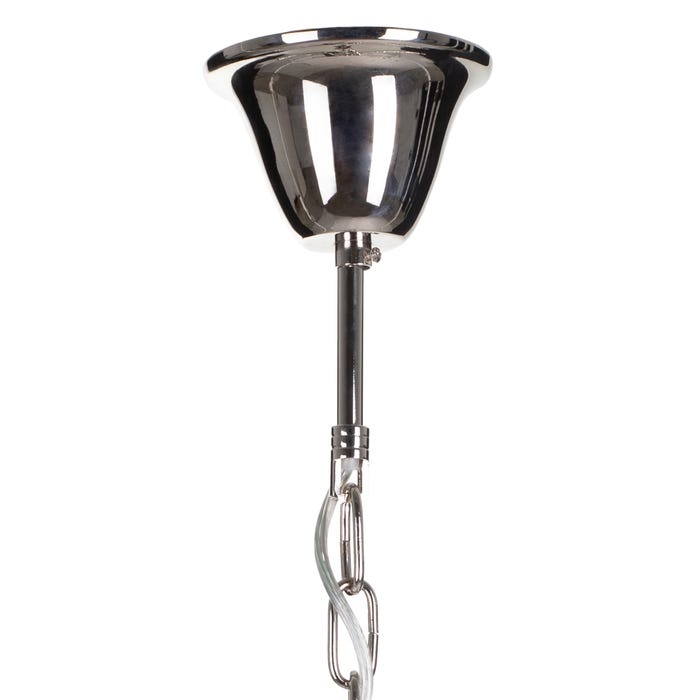 Silver Metal-Glass Ceiling Lamp 82 X 82 X 34.30 Cm