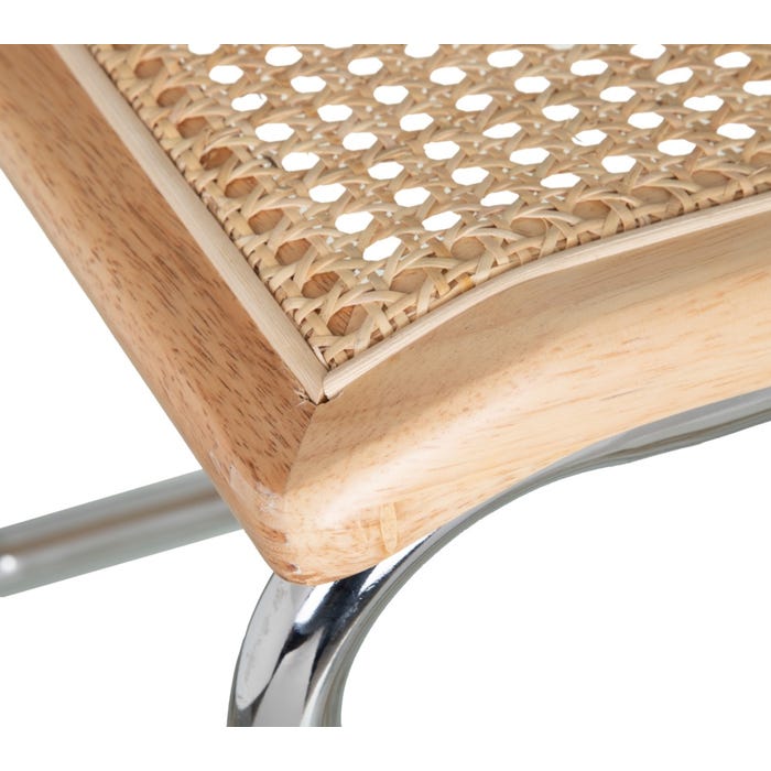 Silla Natural Madera / Metal Salón 63 X 48 X 80 Cm