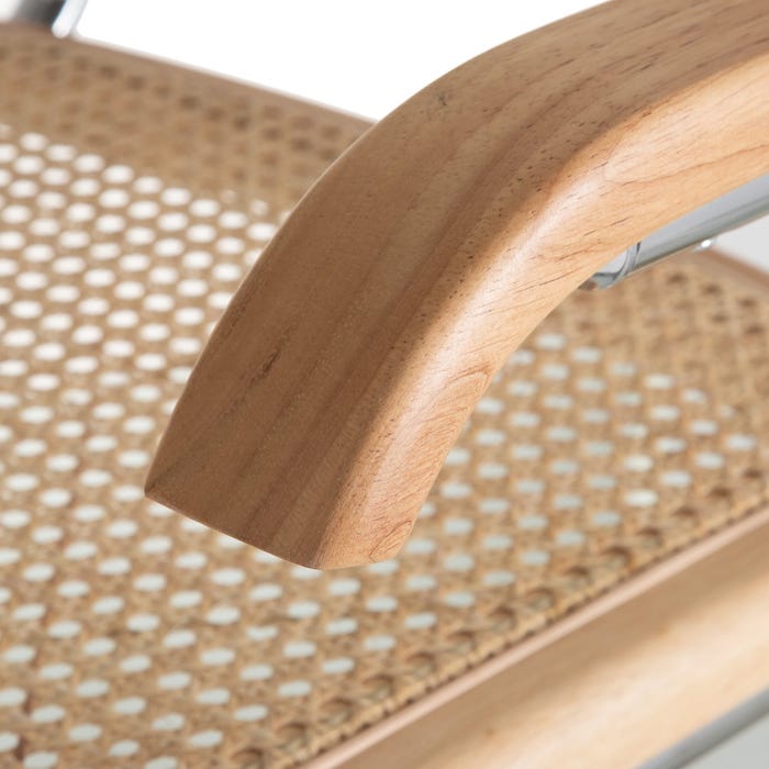 Silla Natural Madera / Metal Salón 63 X 48 X 80 Cm