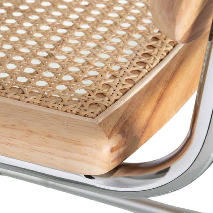 Silla Natural Madera / Metal Salón 63 X 48 X 80 Cm