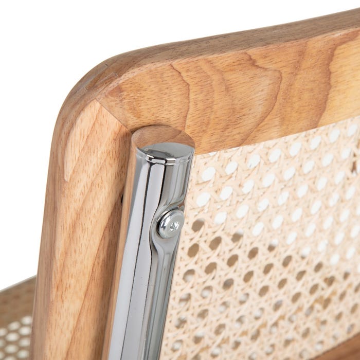 Silla Natural Madera / Metal Salón 63 X 48 X 80 Cm