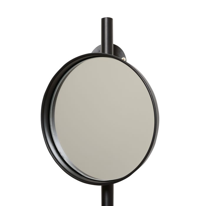 Espejo Estante Negro Metal-Cristal 22 X 20 X 100 Cm