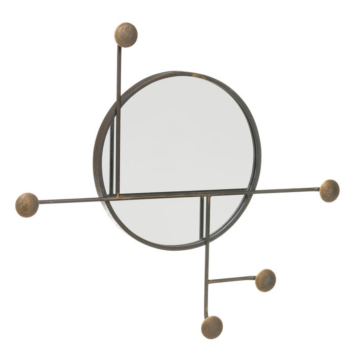Toallero Espejo Bronce Metal Decoración 71 X 7 X 65 Cm