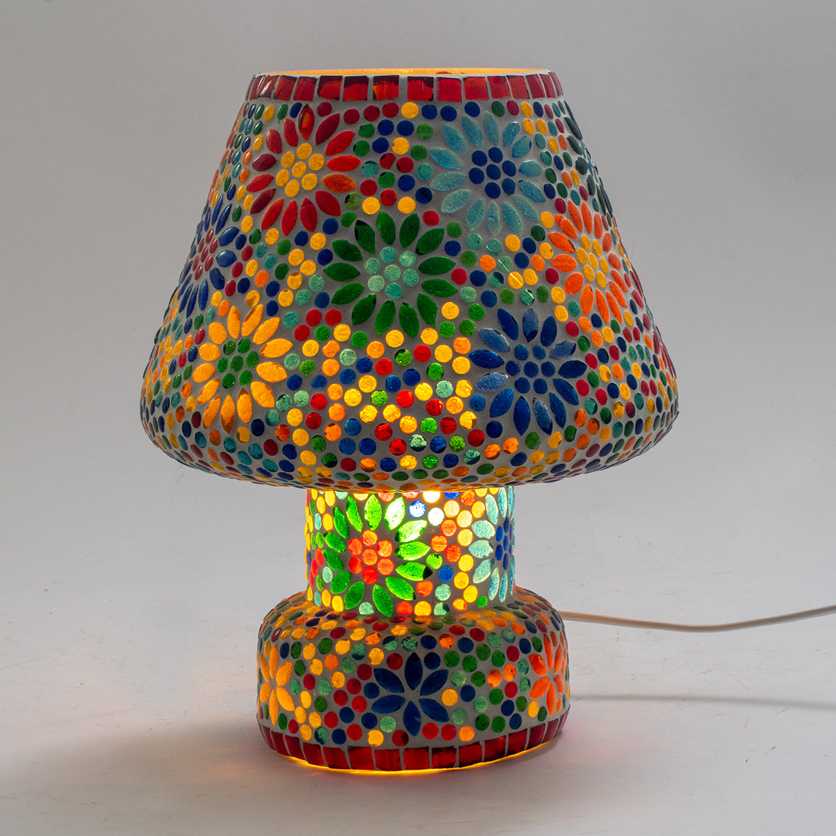 Lampara Seta C/Flores Mosaico