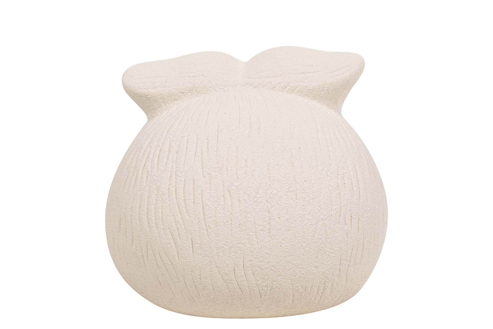 FIGURA BUHO CERAMICA BEIGE 19x19x19 CM