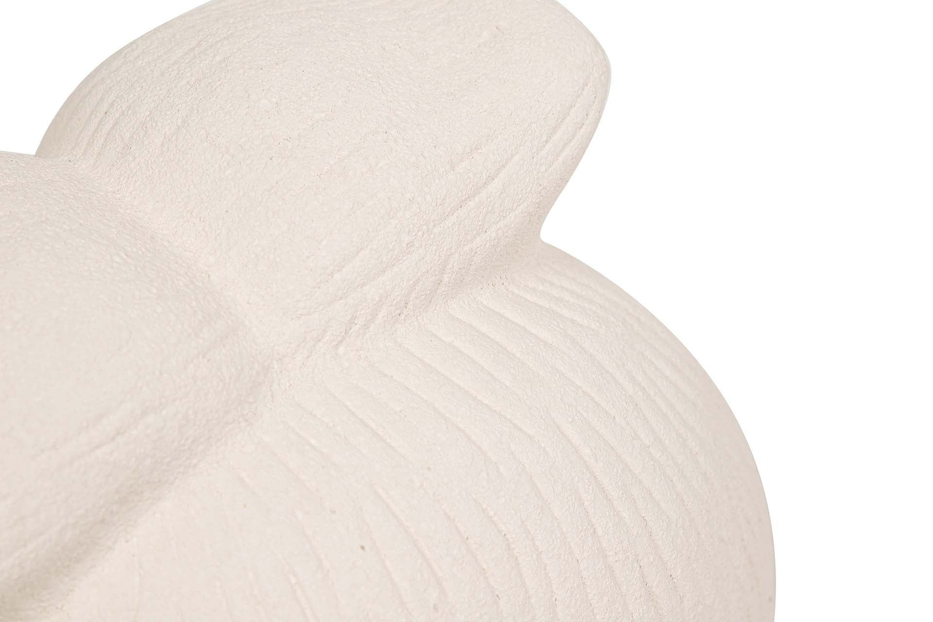 FIGURA BUHO CERAMICA BEIGE 19x19x19 CM