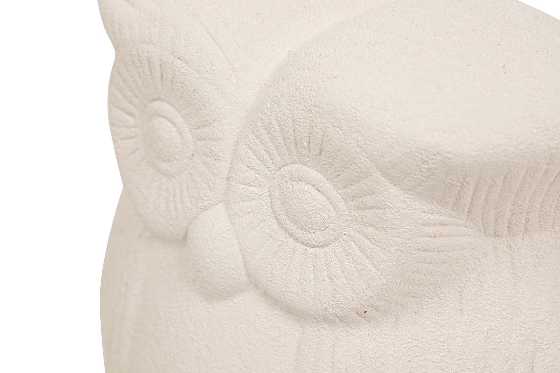 FIGURA BUHO CERAMICA BEIGE 19x19x19 CM