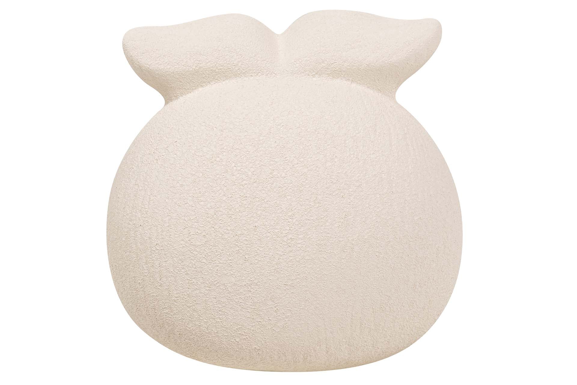 FIGURA BUHO CERAMICA BEIGE 21x21x21 CM