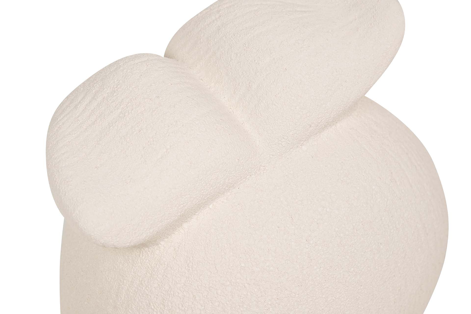 FIGURA BUHO CERAMICA BEIGE 21x21x21 CM