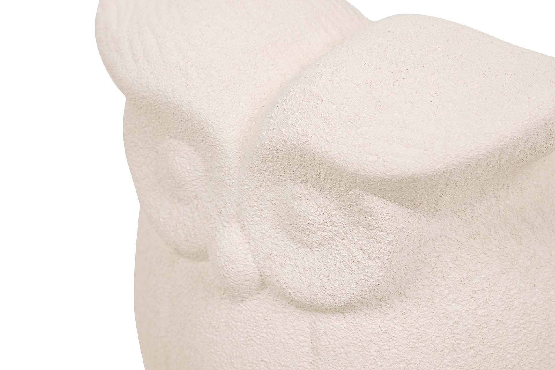 FIGURA BUHO CERAMICA BEIGE 21x21x21 CM