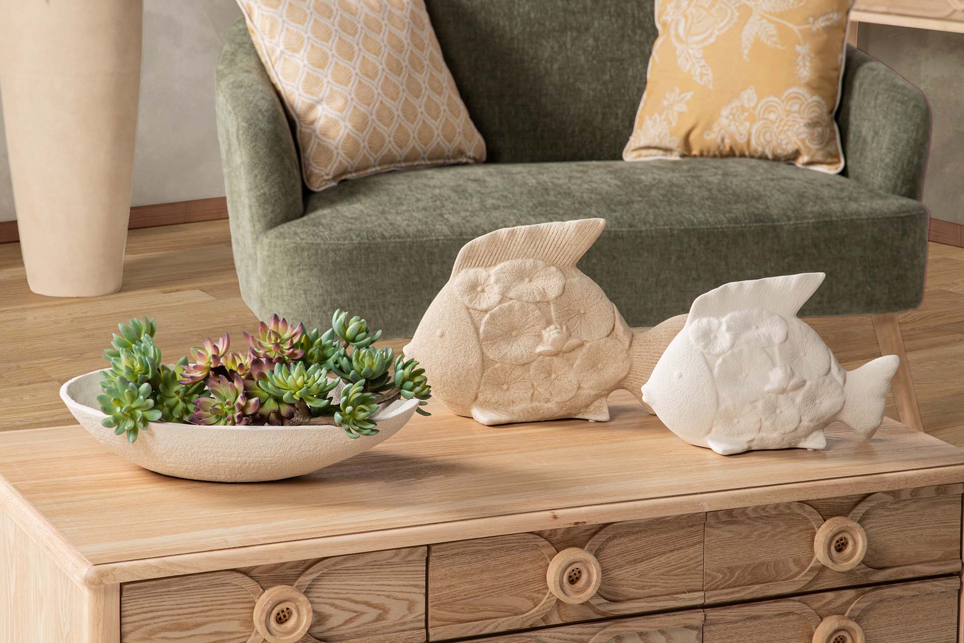 FIGURA PEZ CERAMICA MARRON 34x29x11 CM