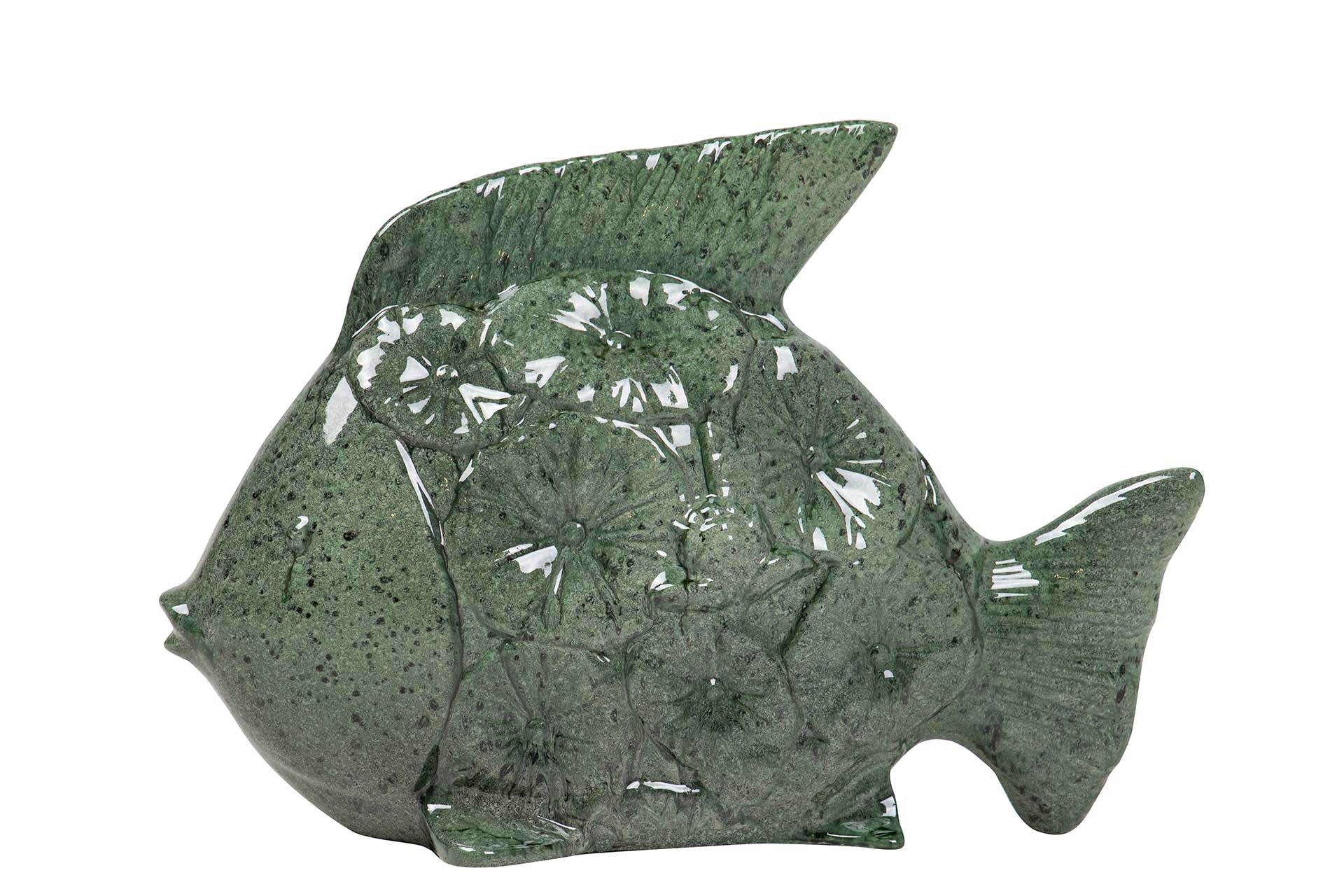 FIGURA PEZ CERAMICA VERDE 30x24x10 CM