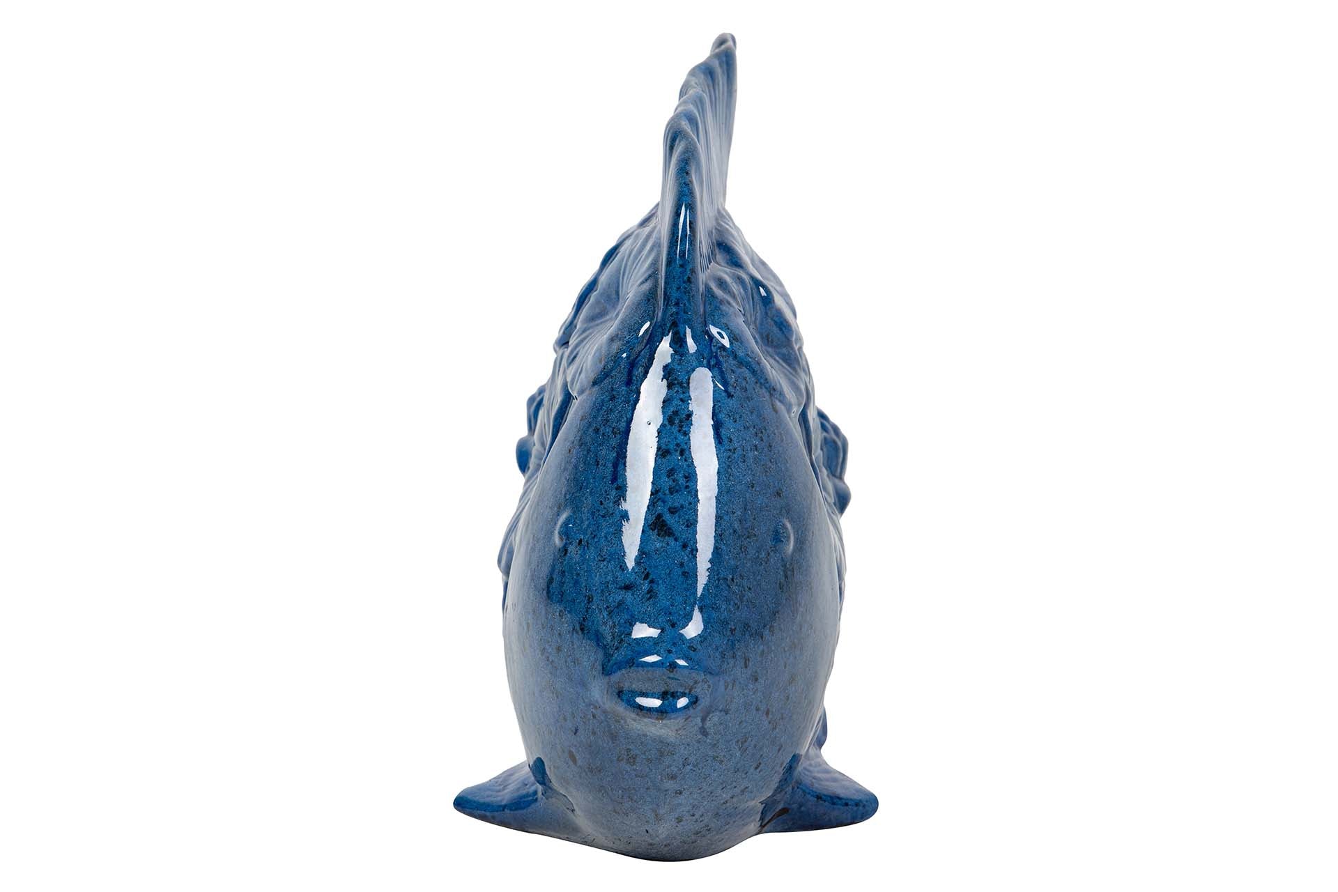 FIGURA CERAMICA PEZ AZUL 34x29x11 CM