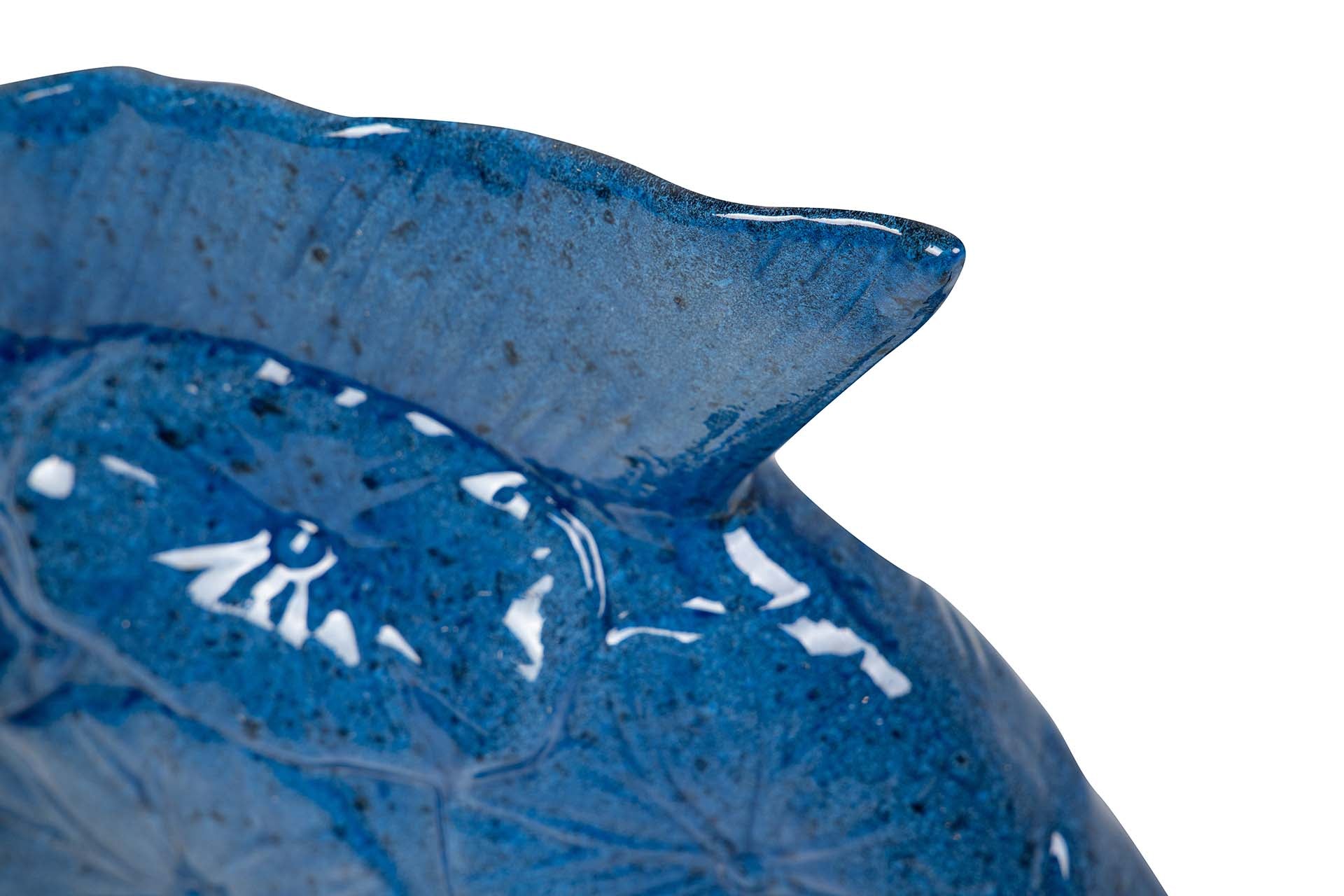 FIGURA PEZ CERAMICA AZUL 30x24x10 CM