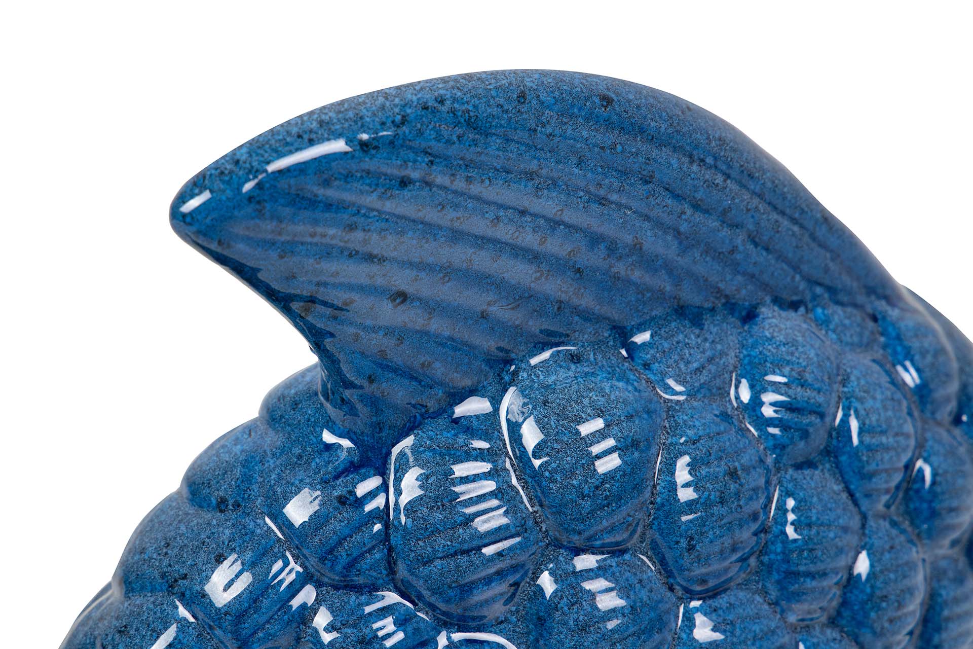 FIGURA PEZ CERAMICA AZUL 34x29x11 CM